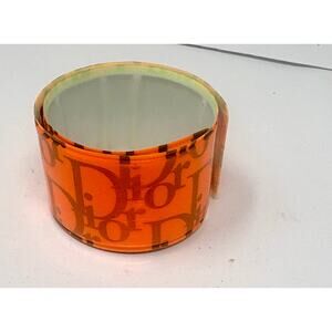 Dior Style Oblique Slap Bracelet – Beige Monogram Vintage Look